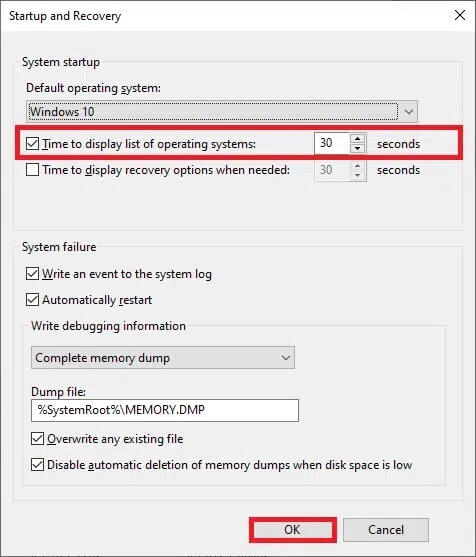now-check-the-box-time-to-display-list-of-operati ما هو مدير التمهيد في Windows 10؟