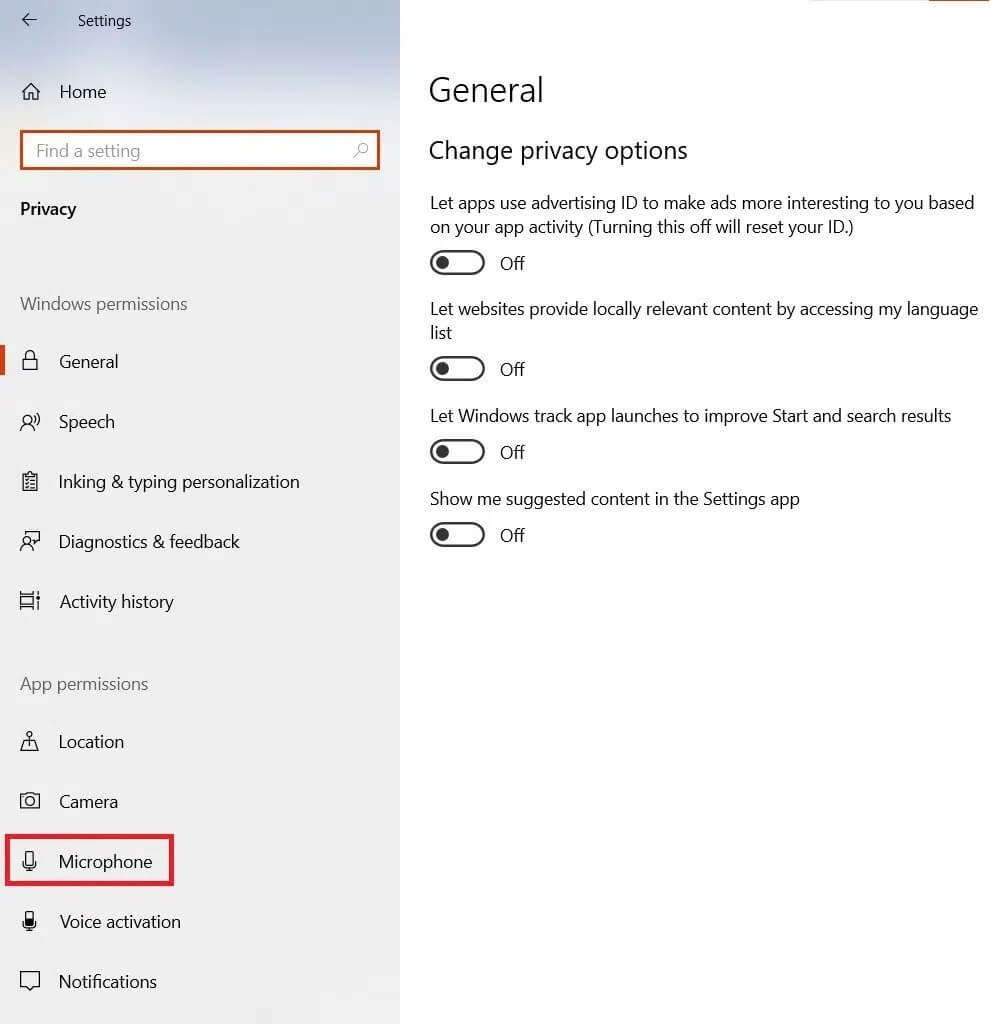 now-click-on-microphone-option-on-the-bottom-left كيفية كتم صوت الميكروفون في نظام التشغيل Windows 10
