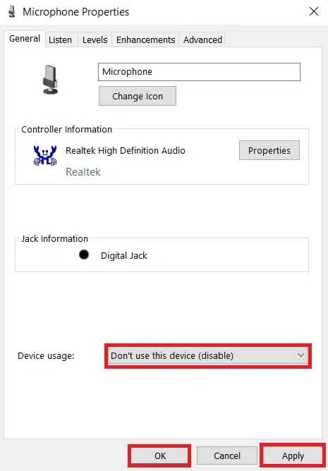 now-click-on-the-drop-down-menu-in-front-of-device كيفية كتم صوت الميكروفون في نظام التشغيل Windows 10
