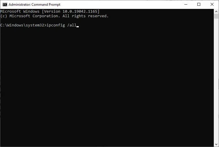 now-type-the-command-ipconfig-all 8 طرق لإصلاح عدم عمل تعدد اللاعبين على Risk of Rain 2