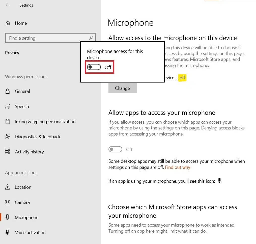 once-you-click-on-change-it-will-ask-access-for-m كيفية كتم صوت الميكروفون في نظام التشغيل Windows 10