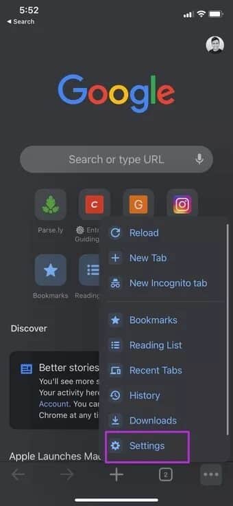 open-chrome-settings_7c4a12eb7455b3a1ce1ef1cadcf29289 كيفية إزالة بطاقات الائتمان المحفوظة على iPhone