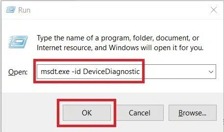 press-windows-key-r-type-msdt-exe-id-devicedia إصلاح خطأ انقطاع الاتصال وإعادة الاتصال بجهاز USB بشكل مستمر