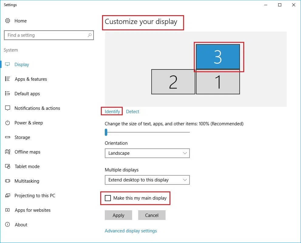 rearrange-multiple-display-Monitors-under-customize-your-desktop-section-in-display-system-settings-on-Windows-2 كيفية إعداد 3 شاشات على جهاز كمبيوتر محمول