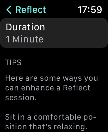 reflect_duration كيف (ولماذا) استخدام تطبيق Mindfulness على Apple Watch