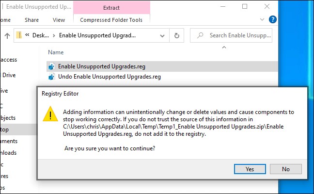 reg-file كيفية تثبيت Windows 11 على جهاز كمبيوتر غير مدعوم