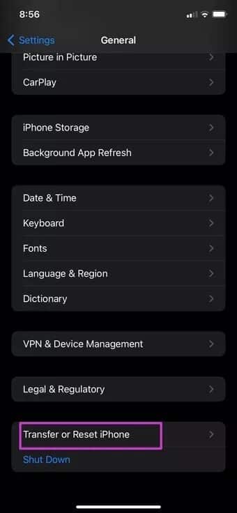 reset-menu_2021-10-15-153832_7c4a12eb7455b3a1ce1ef1cadcf29289 أفضل 8 طرق لإصلاح عدم اتصال FaceTime على iPhone