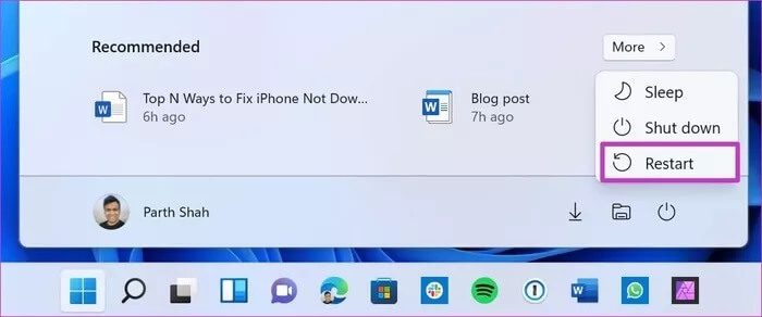 restart-computer_935adec67b324b146ff212ec4c69054f أفضل 7 طرق لإصلاح بطء Google Chrome على Windows 11 و Windows 10
