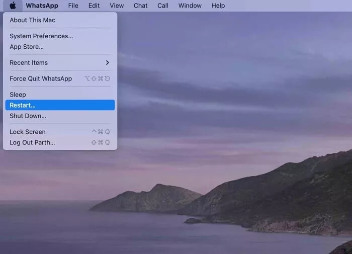 restart-mac_935adec67b324b146ff212ec4c69054f أفضل 7 طرق لإصلاح عدم تشغيل WhatsApp على جهاز Mac