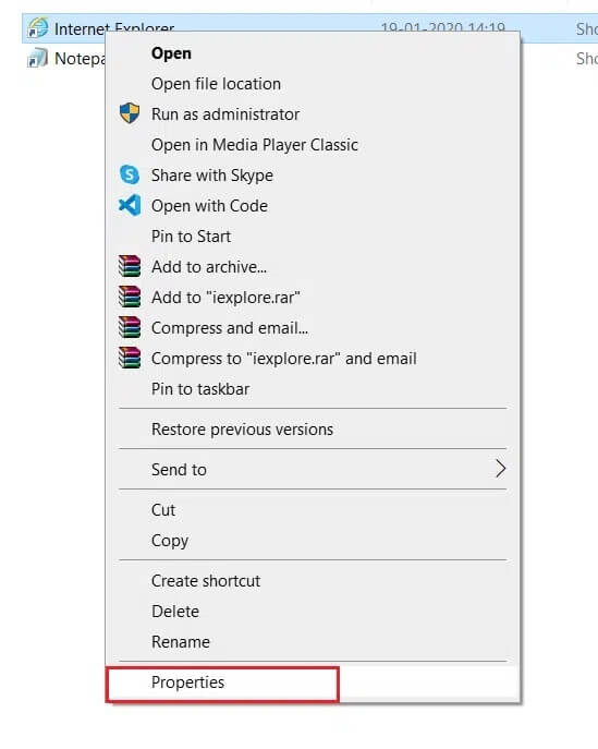 right-click-on-Internet-Explorer-and-select-Properties إصلاح لا يمكن عرض المحتوى لأن عنصر تحكم S / MIME غير متاح