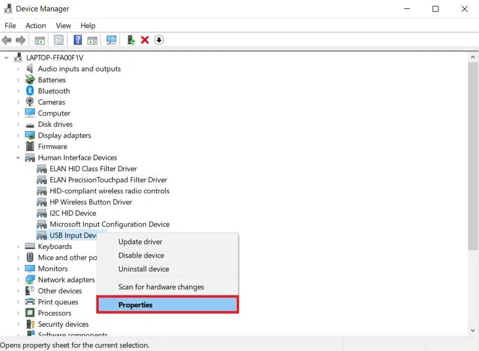 right-click-on-the-device-for-example-usb-input-d إصلاح خطأ انقطاع الاتصال وإعادة الاتصال بجهاز USB بشكل مستمر