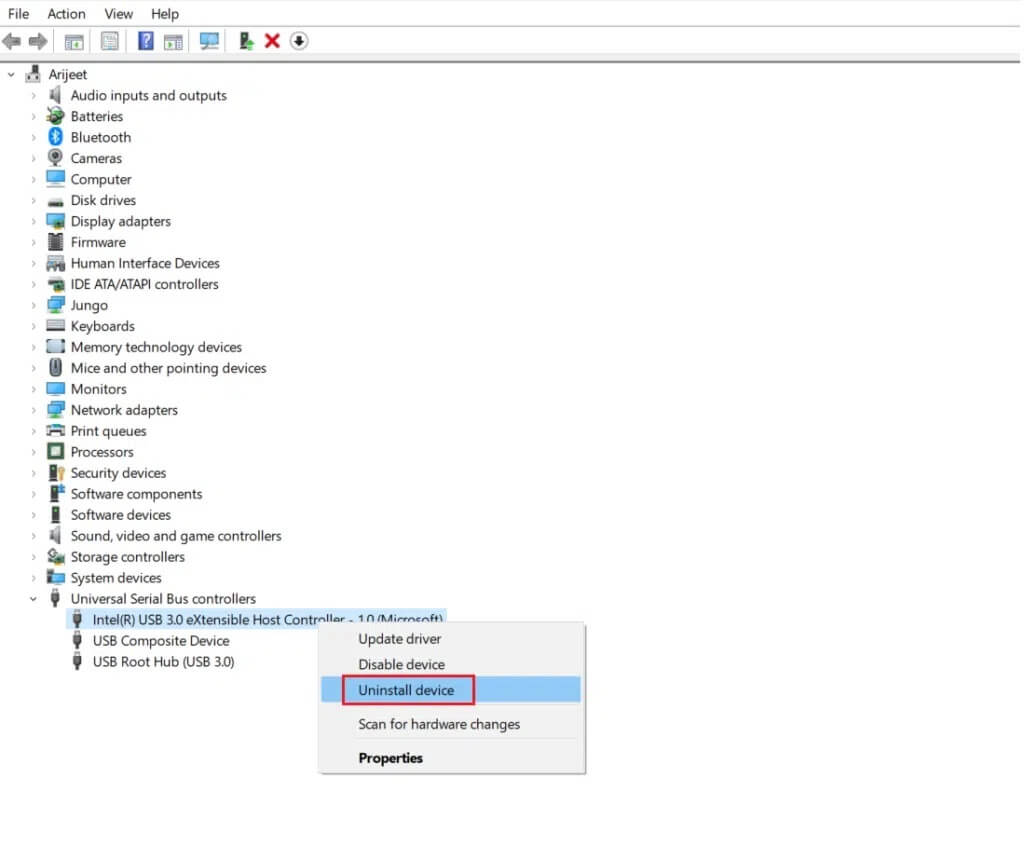 right-click-on-usb-driver-and-select-Uninstall-device-1024x860-1 إصلاح جهاز USB غير معروف في Windows 10