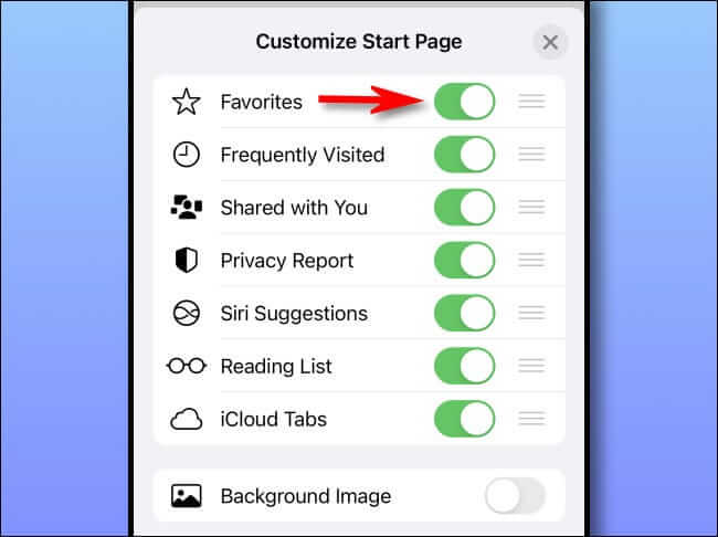 safari_customize_start_page كيفية تخصيص صفحة بداية Safari على iPhone و iPad