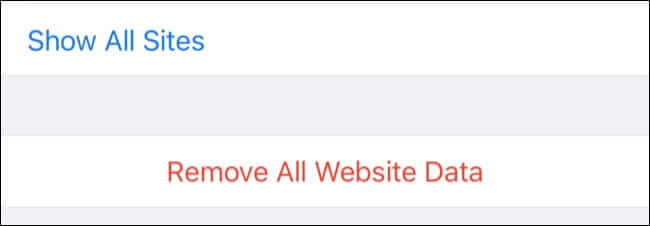 safari_remove_all_data كيفية حذف سجل موقع معين من Safari على iPhone أو iPad