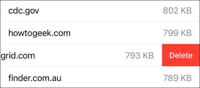safari_website_data_delete كيفية حذف سجل موقع معين من Safari على iPhone أو iPad