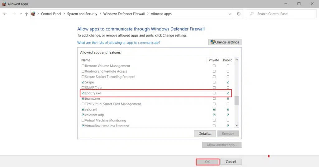 scroll-down-and-check-spotify-option-and-also-chec-1024x536-1 إصلاح عدم فتح Spotify على Windows 10