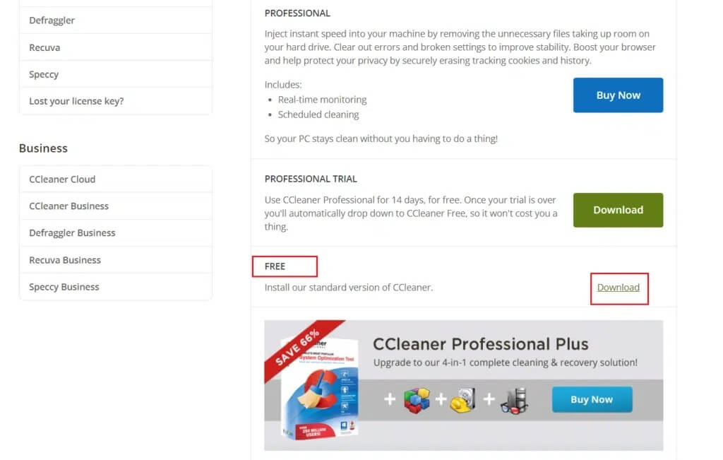 scroll-down-to-find-Free-option-and-click-on-Download-to-download-CCleaner-1024x651-1 كيفية حذف ملفات إعداد Win في Windows 10