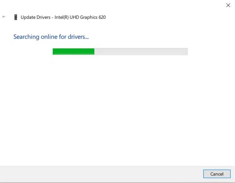 searching-online-for-driver-updates-of-display-driver كيفية إصلاح ارتفاع استخدام وحدة المعالجة المركزية CPU بسبب hkcmd