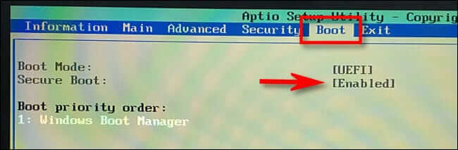 secure_boot_enabled كيفية تثبيت Windows 11 على جهاز كمبيوتر غير مدعوم