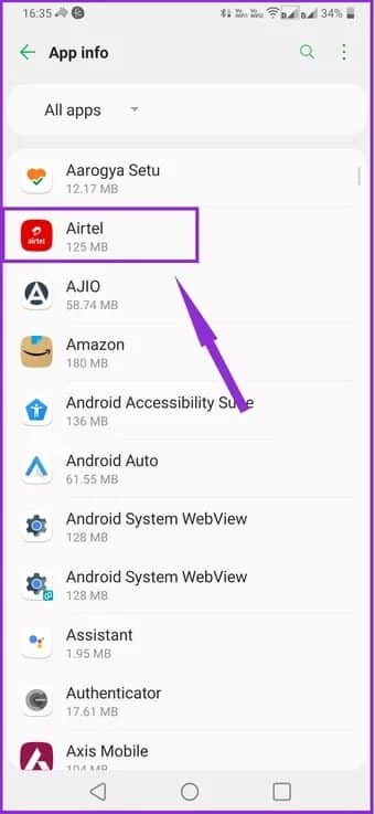 select-any-of-apps-from-the-list_7c4a12eb7455b3a1ce1ef1cadcf29289 كيفية تعطيل وظيفة التحديث التلقائي لتطبيقات Android عبر بيانات الجوال