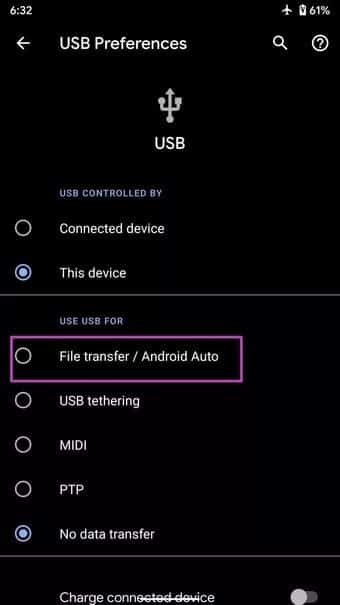 select-file-transfer_7c4a12eb7455b3a1ce1ef1cadcf29289 أفضل 7 طرق لإصلاح عدم اتصال هاتف Android بجهاز الكمبيوتر