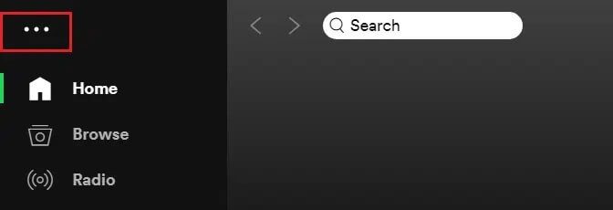 select-the-three-dotted-icon-in-spotify-app-spoti إصلاح عدم فتح Spotify على Windows 10