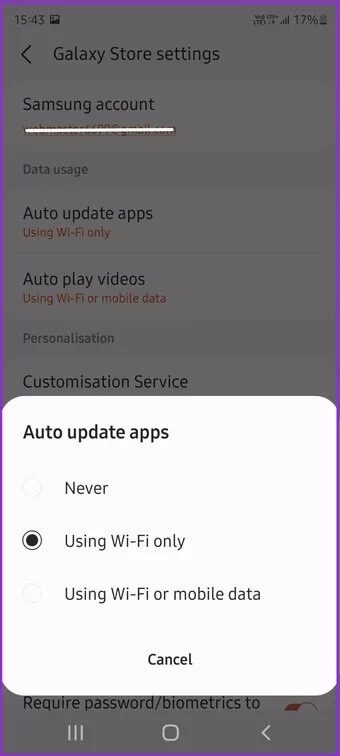 select-using-wifi-only-or-dont-update-apps_7c4a12eb7455b3a1ce1ef1cadcf29289 كيفية تعطيل وظيفة التحديث التلقائي لتطبيقات Android عبر بيانات الجوال