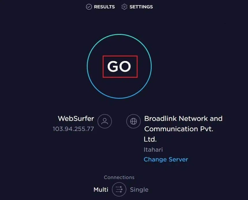 speedtest-1 9 طرق لإصلاح عدم تشغيل Twitter لمقاطع الفيديو