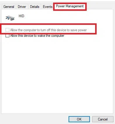 switch-to-the-power-management-tab-and-uncheck-the-1 إصلاح جهاز USB غير معروف في Windows 10