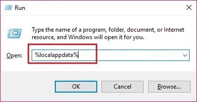 to-open-local-app-data-type-localappdata كيفية إصلاح Chrome يستمر في التوقف