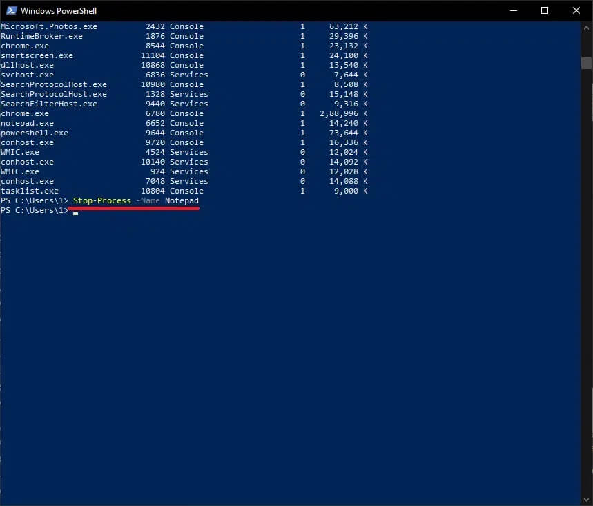 to-terminate-a-process-using-its-name-execute-st 3 طرق لانهاء عملية في نظام التشغيل Windows 10
