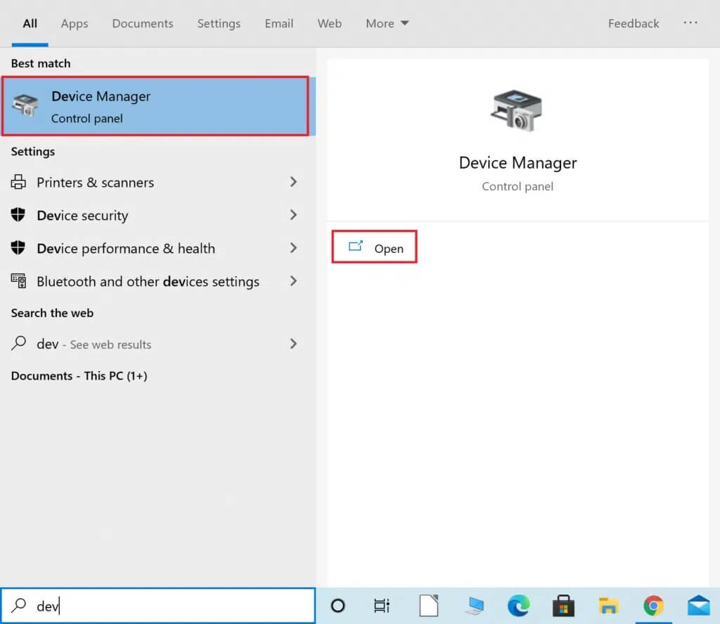 type-device-manager-in-the-windows-search-bar-and-4-1024x888-1 إصلاح خطأ قطع الاتصال بالخادم على Fallout 76