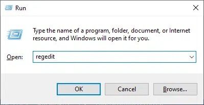 type-regedit-as-follows-and-click-ok- كيفية تعطيل WiFi Direct في نظام التشغيل Windows 10