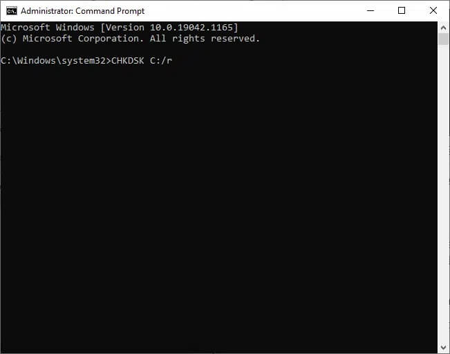 type-the-command-and-hit-enter- إصلاح خطأ DISM 87 في نظام التشغيل Windows 10