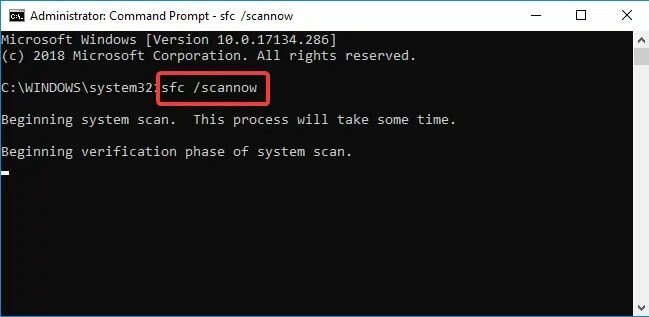 typing-sfc-scannow 8 حلول لمشكلة عدم اكتمال تنصيب Windows 10