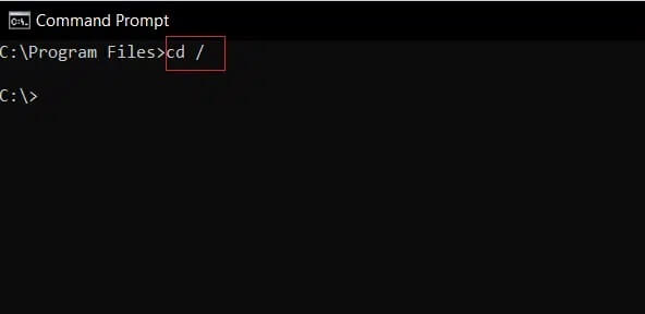 use-the-command-cd-to-access-the-root-director كيفية تغيير الدليل في CMD على نظام التشغيل Windows 10