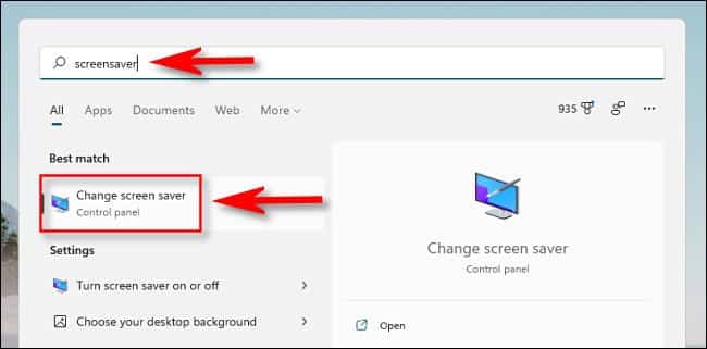 win11_change_screen_saver كيفية استخدام شاشة التوقف في Windows 11