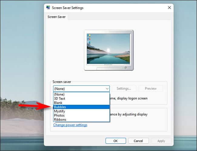 win11_select_screen_saver كيفية استخدام شاشة التوقف في Windows 11