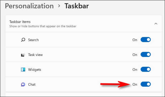 win11_taskbar_chat_on كيفية التخلص من Teams على Windows 11