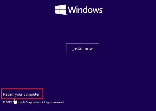 windows-boot-Repair-your-computer إصلاح Windows 10 عالق عند الاستعداد لـ Windows