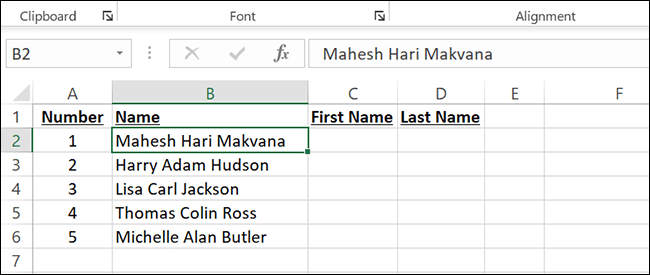كيفية فصل الأسماء الأولى والأخيرة في Microsoft Excel - %categories
