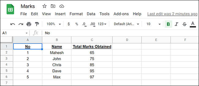 2-google-sheet كيفية تحويل Google Sheet إلى Microsoft Excel