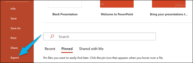 2-powerpoint-export كيفية تحويل عرض تقديمي من Microsoft PowerPoint إلى مقطع فيديو