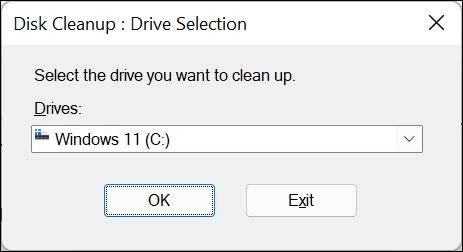 2-select-drive كيفية مسح ذاكرة التخزين المؤقت على Windows 11