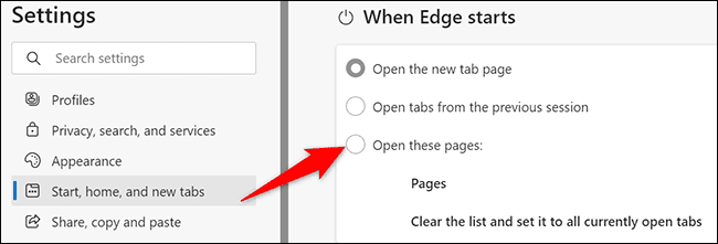 22-edge-open-pages كيفية جعل Google صفحتك الرئيسية في Chrome أو Firefox أو Edge أو Safari