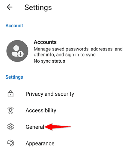 38-edge-android-general-settings كيفية جعل Google صفحتك الرئيسية في Chrome أو Firefox أو Edge أو Safari