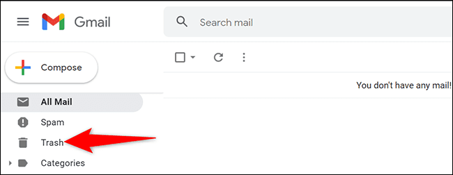 6-gmail-trash كيفية حذف جميع رسائل البريد الإلكتروني في Gmail