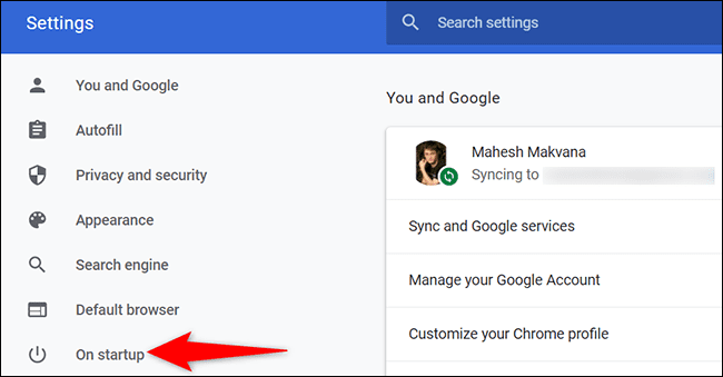7-chrome-startup-settings كيفية جعل Google صفحتك الرئيسية في Chrome أو Firefox أو Edge أو Safari