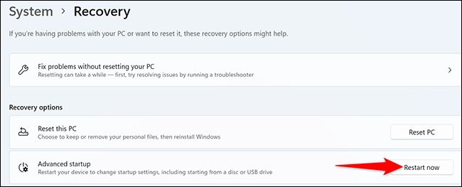 8-advanced-restart كيفية إلغاء تثبيت تحديث في Windows 11