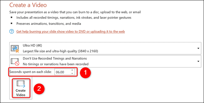 8-powerpoint-create-video كيفية تحويل عرض تقديمي من Microsoft PowerPoint إلى مقطع فيديو